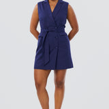 Double Breasted Mini Dress - Indigo Blue (Pre Order)