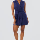 Double Breasted Mini Dress - Indigo Blue (Pre Order)