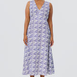 V-Neck Slip Dress - Blue Mosaic (Pre Order)