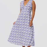 V-Neck Slip Dress - Blue Mosaic (Pre Order)