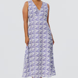 V-Neck Slip Dress - Blue Mosaic (Pre Order)