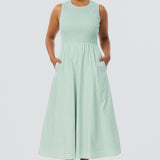 Shirred Midi Dress - Seafoam (Pre Order)