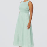 Shirred Midi Dress - Seafoam (Pre Order)