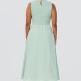 Shirred Midi Dress - Seafoam (Pre Order)