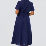 Knot Shirt Dress - Indigo Blue (Pre Order)