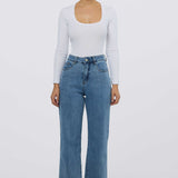 Signature Straight Leg Jeans - Mid Blue Wash
