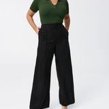 Tailored Pintuck Pants - Black