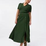 Button Down Knit Skirt - Moss