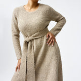 Textured Tie Knit Dress - Dark Taupe