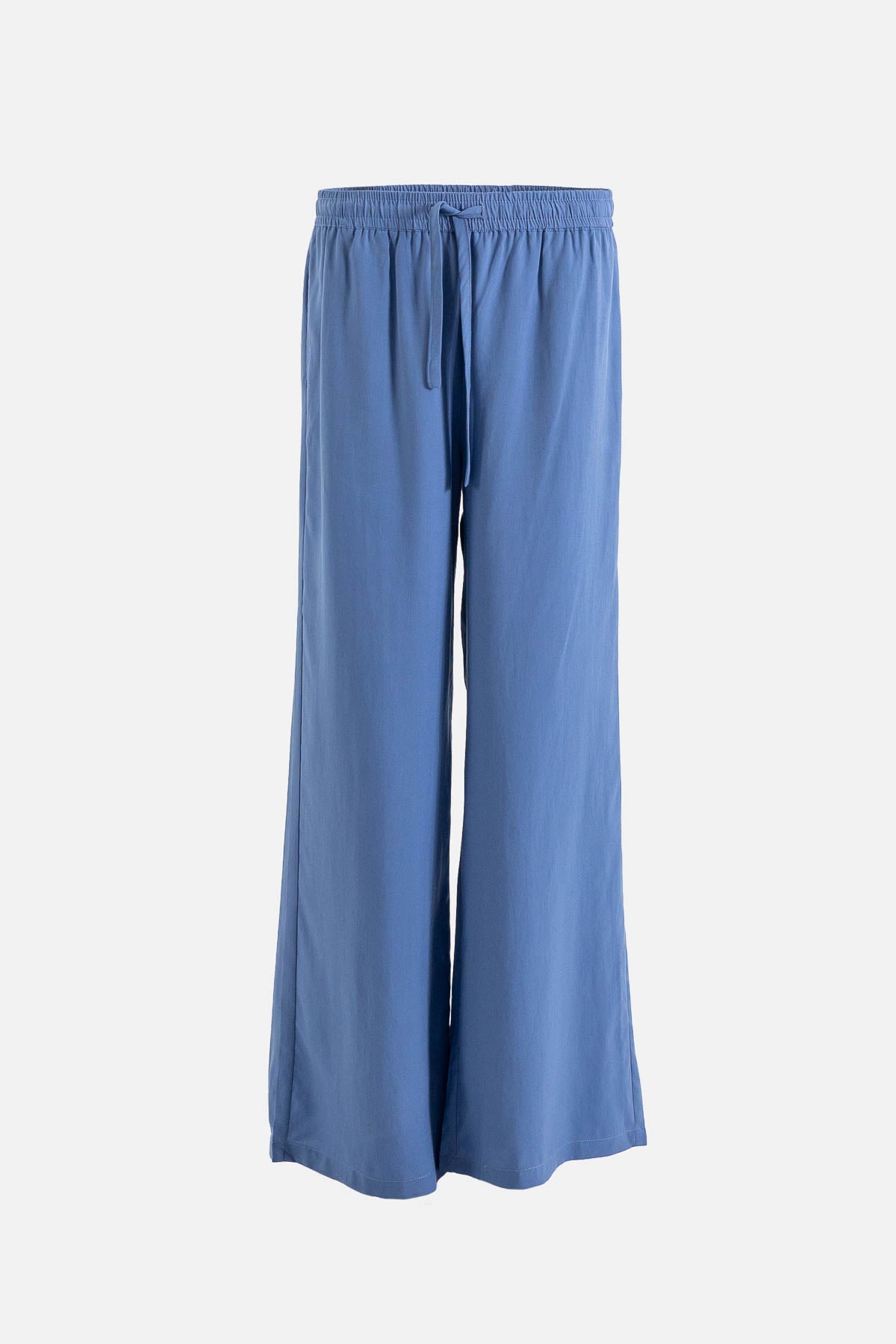 Wide Leg Drawstring Pants - Blue – Serafina
