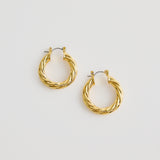 Rope Circle Hoops - Gold