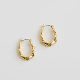 Twist Oval Hoops - Gold