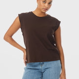 Cap Sleeve Jersey Tank - Chocolate