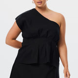 One Shoulder Top - Black