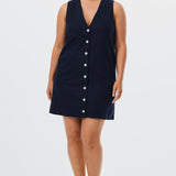 V Neck Mini Dress - Navy