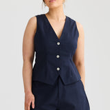 V Neck Vest - Navy