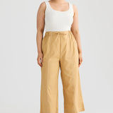 Elastic Straight Leg Pant - Tan