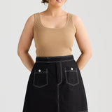 A-line Pocket Skirt - Black