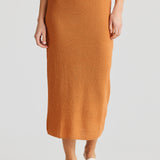 Crochet Midi Skirt - Terracotta