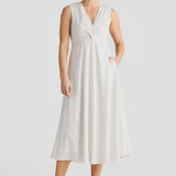 Knot Midi Dress - White Geo Weave