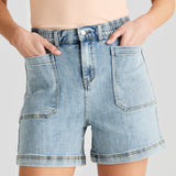 Core Denim Elasticated Short - Light Wash