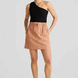 Core Drawstring Mini Skirt - Cedar