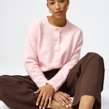Textured Knit Cardigan - Soft Pink