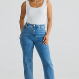 Denim Rolled Hem Jean - Blue Denim