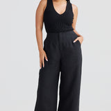 Core Linen Tailored Pants - Black