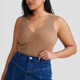 Core V-Neck Cami - Mocha