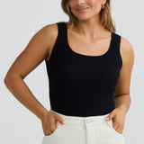 Core Square Neck Tank - Black