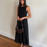 Shirred Midi Dress - Black