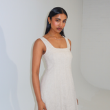 Panelled Midi Dress - Oatmeal