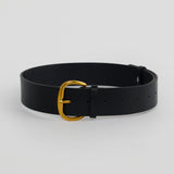 Core Wide Vegan Leather Belt - Black