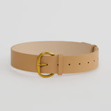 Core Wide Vegan Leather Belt - Tan