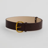 Core Wide Vegan Leather Belt - Chocolate