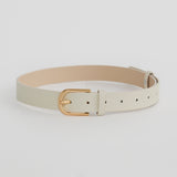 Core Classic Vegan Leather Belt - Bone