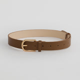 Core Classic Vegan Leather Belt - Walnut