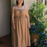 Gathered Midi Dress - Copper