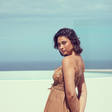 Gathered Midi Dress - Copper