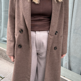Double Breasted Coat - Chocolate