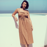 Gathered Midi Dress - Copper