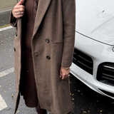 Double Breasted Coat - Chocolate