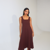 Panelled Midi Dress - Dark Espresso