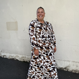 Tie Back Shirt - Cappuccino Animal