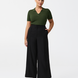 Tailored Pintuck Pants - Black