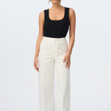 Tailored Pintuck Jeans - White