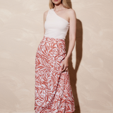 Slip Bias Skirt - Terracotta Stencil