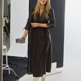 Wrap Midi Dress - Chocolate