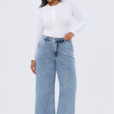 Signature Wide Leg Jeans - Mid Blue Wash